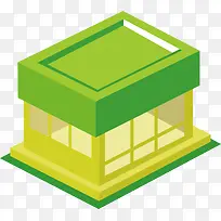 绿色立体盒子素材
