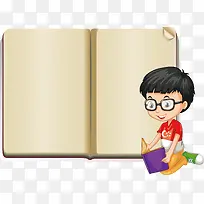 戴眼镜的男孩