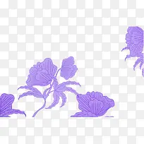 手绘紫藤花底纹素材