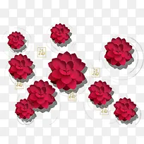 3D立体红色莲花设计