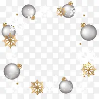 银色圣诞球雪花装饰框