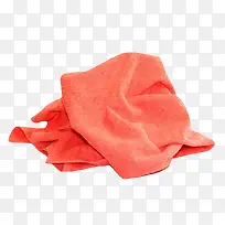 红色没折叠的毛巾清洁用品实物