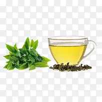 干湿茶叶和柠檬水高清摄影图片