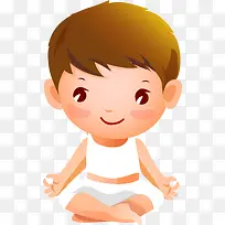 可爱的做瑜伽的男孩图