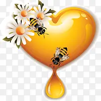 黄色爱心蜂蜜