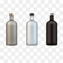 三个空白酒瓶图片