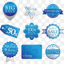 冬季购物促销标签矢量素材