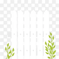白色围栏植物矢量图