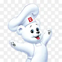 可爱白色小熊烘焙师