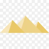 矢量黄色三角金字塔地标