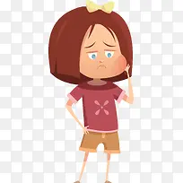 脸肿了的小女孩素材