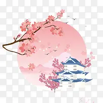 粉色浪漫樱花主题海报