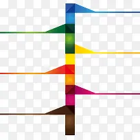 矢量竖形彩色引导线PNG图片