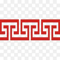 红色矢量回型边框图
