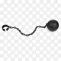 一个铁链连着铅球和黑色小铁环