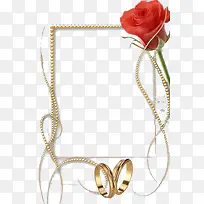 珠子项链边框玫瑰花装饰