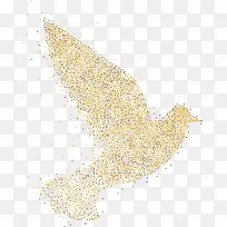 金色飞翔鸽子装饰图案