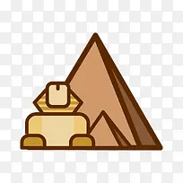 灰色手绘立体金字塔元素