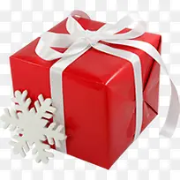 红色礼物盒白色丝带图片