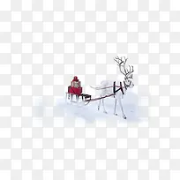 麋鹿拉雪橇冬季简约图片