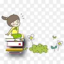 再做书籍向上看的小女孩