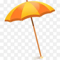 夏天大型橙色沙滩伞