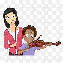 卡通老师教小提琴
