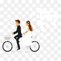 骑着单车去结婚卡通