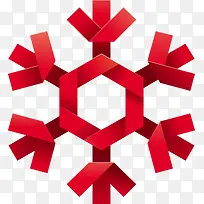 创意红色折纸雪花