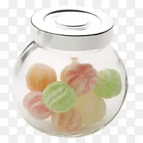 玻璃罐子里的彩色糖豆