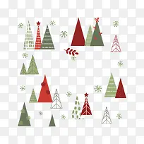 矢量各式三角形圣诞树