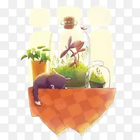 阳光下的小猫