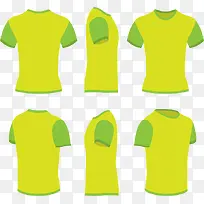 多角度绿色T恤设计矢量素材