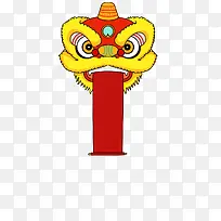 卡通手绘舞狮新年