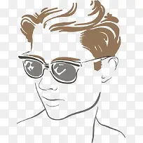 时尚男性素描人物设计矢量素材,