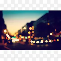 城市光斑模糊街头大图背景素材图片下载