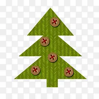 绿色圣诞树纽扣图案