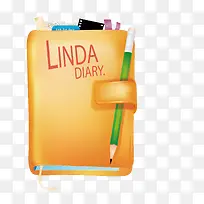 琳达日记本设计矢量图