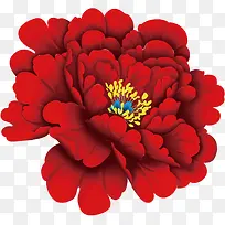 红色立绘海棠花元素