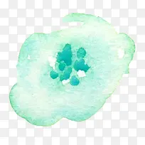 绿色水墨玫瑰花图案