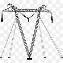 手绘黑色几何线条高压电线杆