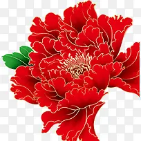 红色鲜艳金色质感的海棠花