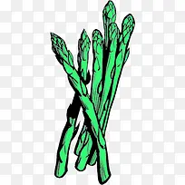 手绘卡通绿色食物蔬菜芦笋