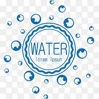 世界水资源标签标贴水滴矢量图