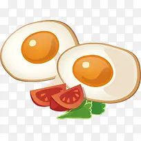 鸡蛋吃饭扁平图标