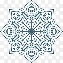矢量蓝色曼陀罗素材