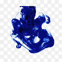 蓝色水中墨团