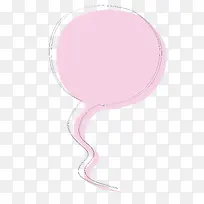 粉色气球简约联想线条对话框