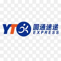 蓝色圆通快递排版logo标志