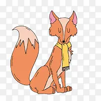 戴着围巾的小狐狸
